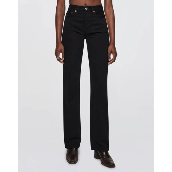 Re/Done 90s High Rise Loose Jeans in Black - Picture 2 of 7